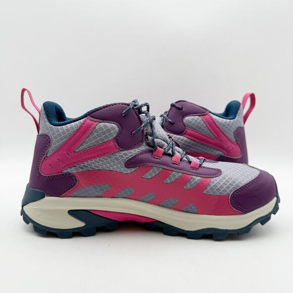 Merrell Kids Moab Speed 2 Mid Hiking Sneakers US 7 M Pink Purple Waterproof NIB - Picture 4 of 12
